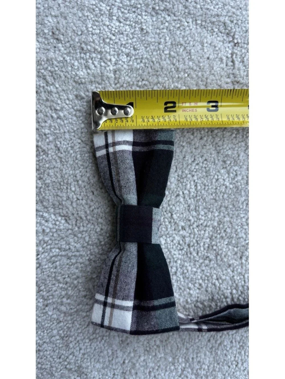 Green, Purple, Grey Plaid Bow tie With Adjustable Strap